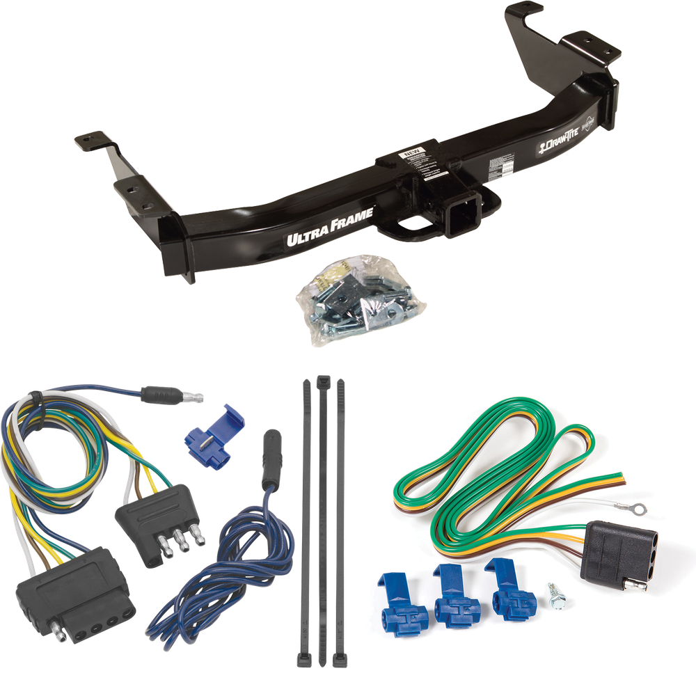 Fits 2003-2007 Ford E-250 Econoline Trailer Hitch Tow PKG w/ 5-Flat Wiring Harness By Draw-Tite