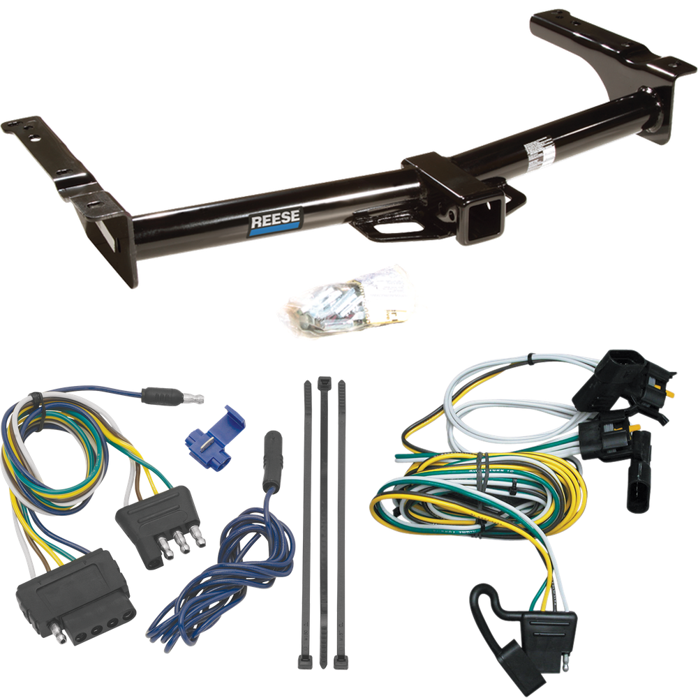 Fits 1995-2002 Ford E-250 Econoline Trailer Hitch Tow PKG w/ 5-Flat Wiring Harness By Reese Towpower