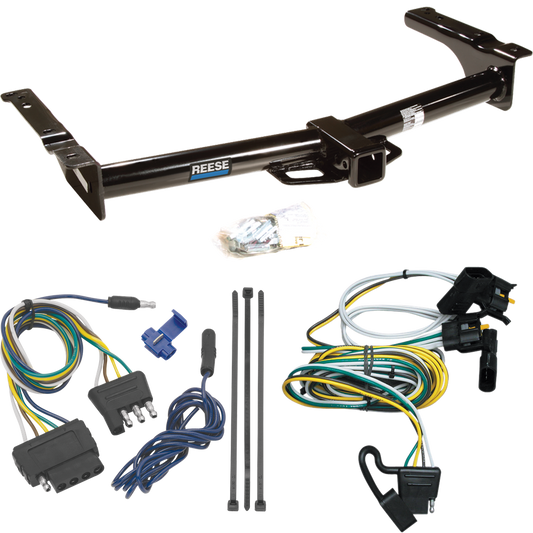 Fits 1995-2002 Ford E-250 Econoline Trailer Hitch Tow PKG w/ 5-Flat Wiring Harness By Reese Towpower