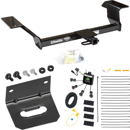 Fits 2000-2005 Buick LeSabre Trailer Hitch Tow PKG w/ 4-Flat Zero Contact "No Splice" Wiring Harness + Bracket By Draw-Tite