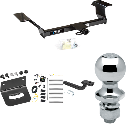 Se adapta al paquete de enganche de remolque Pontiac Bonneville 2000-2005 con arnés de cableado "sin empalme" de 4 contactos planos cero + barra de tracción + bola de 1-7/8" + soporte de cableado de Reese Towpower