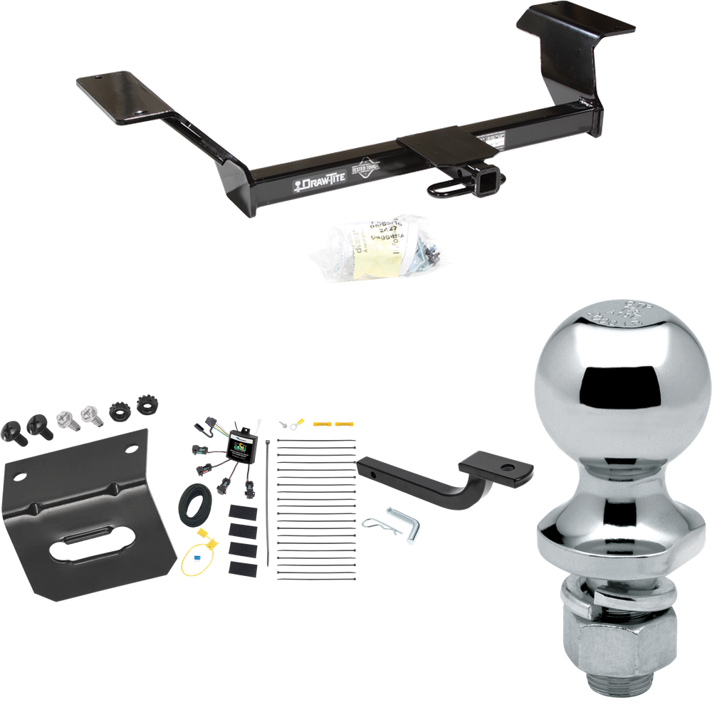 Se adapta al paquete de enganche de remolque Oldsmobile Aurora 2001-2003 con arnés de cableado de 4 contactos planos "sin empalme" + barra de tracción + bola de 1-7/8" + soporte de cableado de Draw-Tite