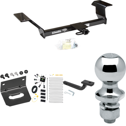 Se adapta al paquete de enganche de remolque Oldsmobile Aurora 2001-2003 con arnés de cableado de 4 contactos planos "sin empalme" + barra de tracción + bola de 1-7/8" + soporte de cableado de Draw-Tite