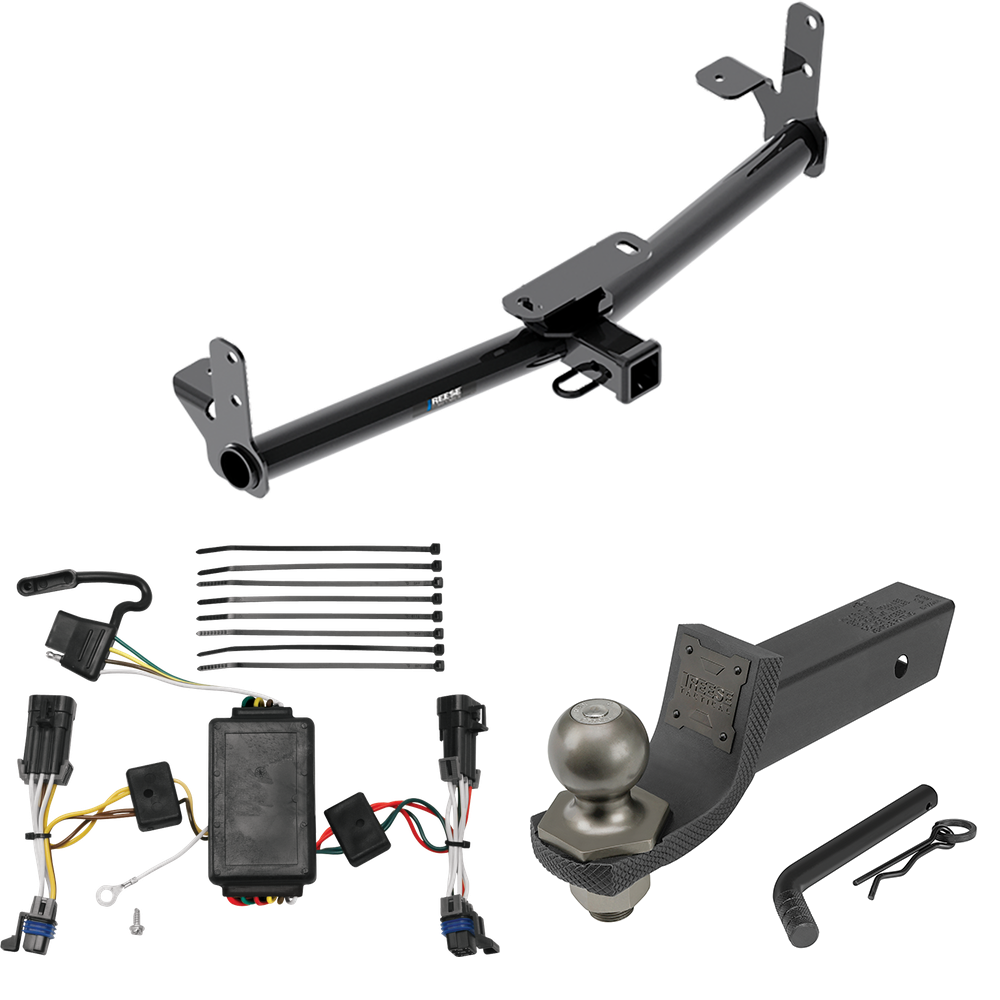 Fits 2002-2007 Saturn Vue Trailer Hitch Tow PKG w/ 4-Flat Wiring + Interlock Tactical Starter Kit w/ 2" Drop & 2" Ball (Excludes: Redline Models) By Reese Towpower