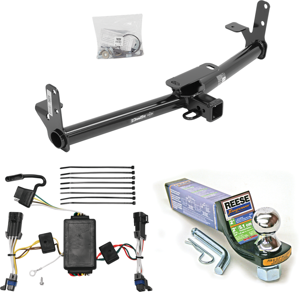 Fits 2002-2007 Saturn Vue Trailer Hitch Tow PKG w/ 4-Flat Wiring + Starter Kit Ball Mount w/ 2" Drop & 1-7/8" Ball (Excludes: Redline Models) By Draw-Tite