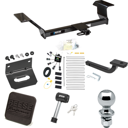 Fits 2000-2005 Buick LeSabre Trailer Hitch Tow PKG w/ 4-Flat Zero Contact "No Splice" Wiring Harness + Draw-Bar + 2" Ball + Wiring Bracket + Hitch Cover + Hitch Lock By Reese Towpower