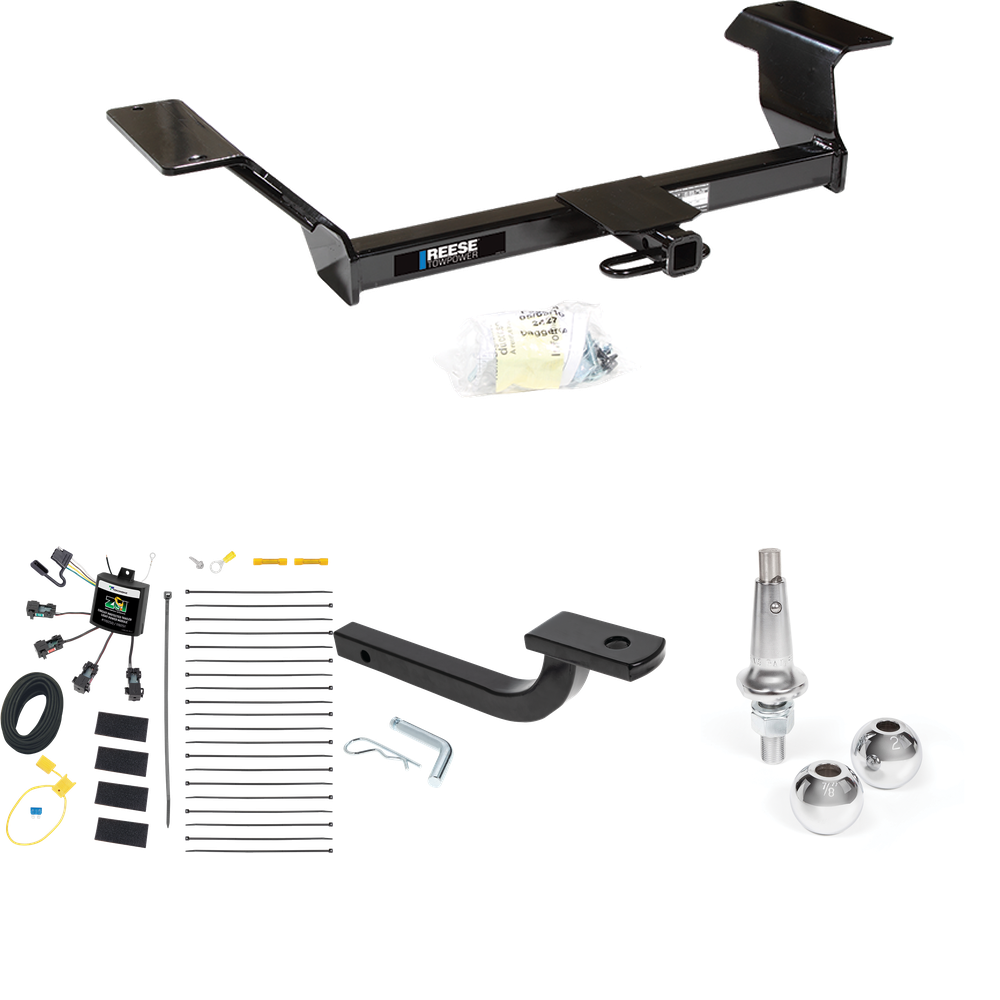 Fits 2000-2005 Buick LeSabre Trailer Hitch Tow PKG w/ 4-Flat Zero Contact "No Splice" Wiring Harness + Draw-Bar + Interchangeable 1-7/8" & 2" Balls By Reese Towpower