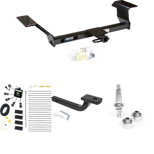 Fits 2000-2005 Buick LeSabre Trailer Hitch Tow PKG w/ 4-Flat Zero Contact "No Splice" Wiring Harness + Draw-Bar + Interchangeable 1-7/8" & 2" Balls By Reese Towpower