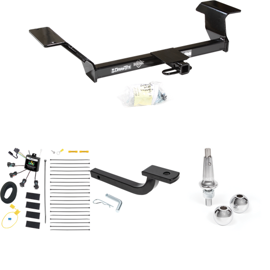 Fits 2000-2005 Pontiac Bonneville Trailer Hitch Tow PKG w/ 4-Flat Zero Contact "No Splice" Wiring Harness + Draw-Bar + Interchangeable 1-7/8" & 2" Balls By Draw-Tite