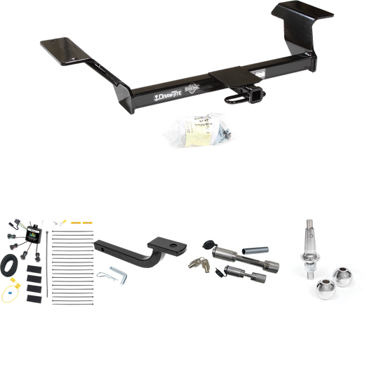 Fits 2000-2005 Buick LeSabre Trailer Hitch Tow PKG w/ 4-Flat Zero Contact "No Splice" Wiring Harness + Draw-Bar + Interchangeable 1-7/8" & 2" Balls + Dual Hitch & Coupler Locks By Draw-Tite