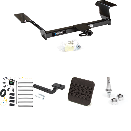 Fits 2000-2005 Buick LeSabre Trailer Hitch Tow PKG w/ 4-Flat Zero Contact "No Splice" Wiring Harness + Draw-Bar + Interchangeable 1-7/8" & 2" Balls + Hitch Cover By Reese Towpower