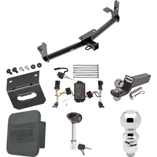 Fits 2002-2007 Saturn Vue Trailer Hitch Tow PKG w/ 4-Flat Wiring + Starter Kit Ball Mount w/ 2" Drop & 2" Ball + 2-5/16" Ball + Wiring Bracket + Hitch Lock + Hitch Cover (Excludes: Redline Models) By Reese Towpower