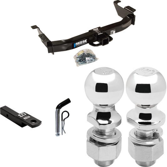 Fits 2000-2014 Ford E-250 Econoline Trailer Hitch Tow PKG w/ Ball Mount w/ 2" Drop + Pin/Clip + 2" Ball + 2-5/16" Ball By Reese Towpower