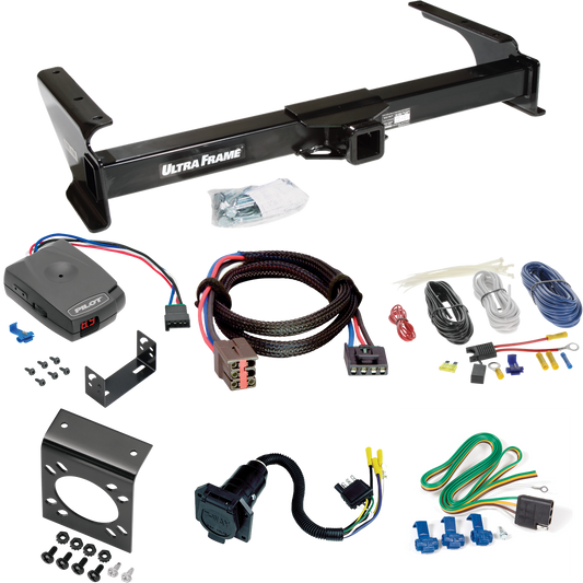 Fits 2003-2007 Ford E-250 Econoline Trailer Hitch Tow PKG w/ Pro Series Pilot Brake Control + Plug & Play BC Adapter + 7-Way RV Wiring By Draw-Tite