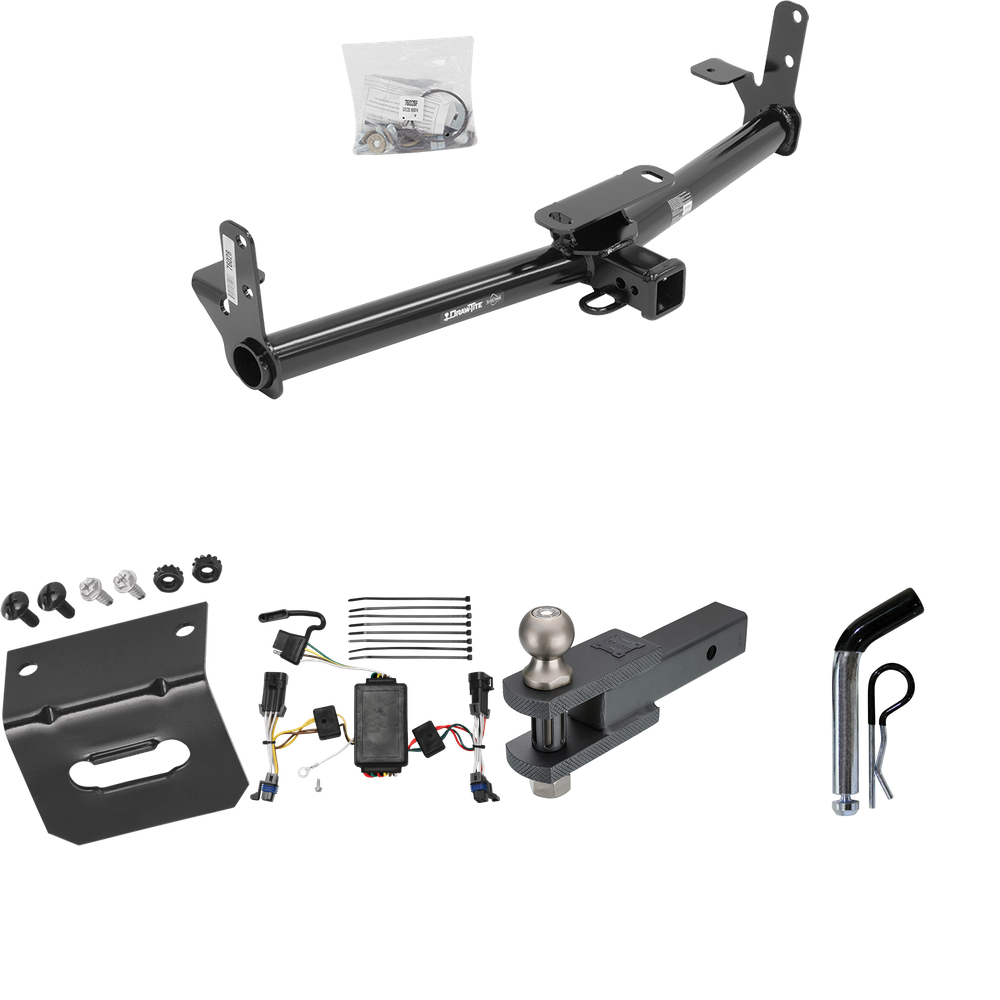 Fits 2002-2007 Saturn Vue Trailer Hitch Tow PKG w/ 4-Flat Wiring Harness + Clevis Hitch Ball Mount w/ 2" Ball + Pin/Clip + Wiring Bracket (Excludes: Redline Models) By Draw-Tite