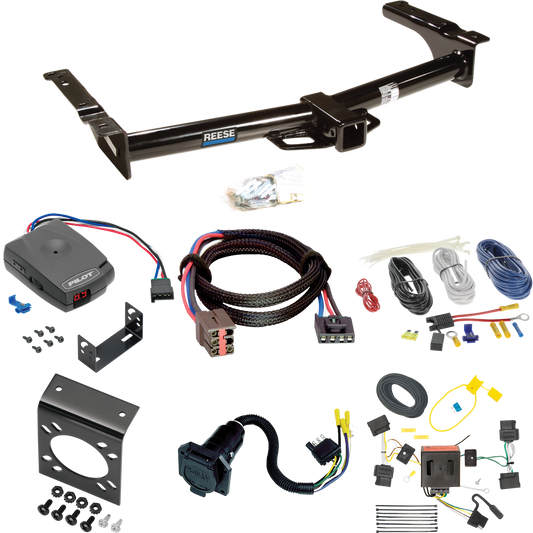 Fits 2008-2008 Ford E-150 Econoline Trailer Hitch Tow PKG w/ Pro Series Pilot Brake Control + Plug & Play BC Adapter + 7-Way RV Wiring By Reese Towpower