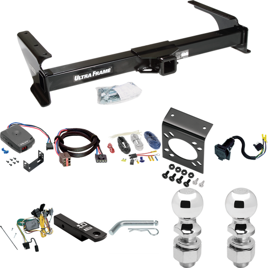 Fits 1992-1994 Ford E-250 Econoline Trailer Hitch Tow PKG w/ Pro Series Pilot Brake Control + Plug & Play BC Adapter + 7-Way RV Wiring + 2" & 2-5/16" Ball & Drop Mount By Draw-Tite