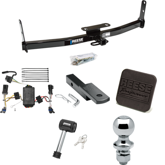 Fits 2002-2007 Saturn Vue Trailer Hitch Tow PKG w/ 4-Flat Wiring Harness + Draw-Bar + 1-7/8" Ball + Hitch Cover + Hitch Lock (Excludes: Redline Models) By Reese Towpower