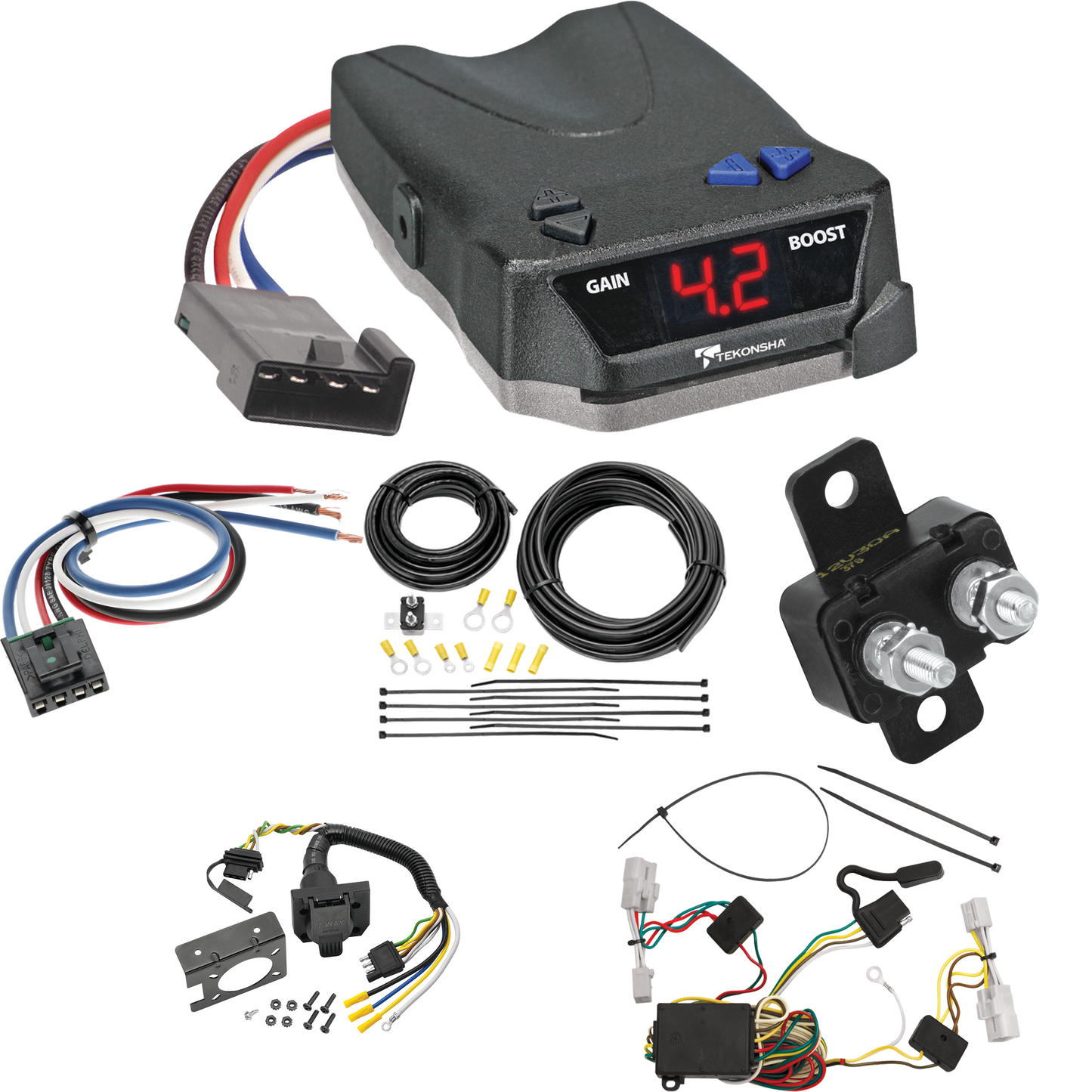 Fits 2001-2003 Toyota Highlander 7-Way RV Wiring + Tekonsha BRAKE-EVN Brake Control + Generic BC Wiring Adapter By Tekonsha