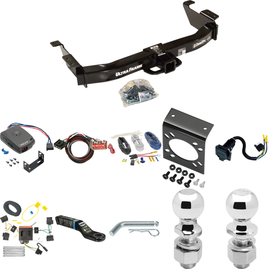 Fits 2009-2014 Ford E-250 Econoline Trailer Hitch Tow PKG w/ Pro Series Pilot Brake Control + Plug & Play BC Adapter + 7-Way RV Wiring + 2" & 2-5/16" Ball & Drop Mount By Draw-Tite