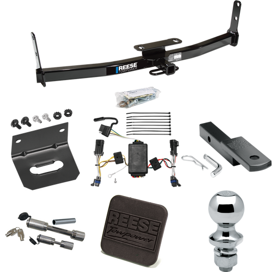 Fits 2002-2007 Saturn Vue Trailer Hitch Tow PKG w/ 4-Flat Wiring Harness + Draw-Bar + 1-7/8" Ball + Wiring Bracket + Hitch Cover + Dual Hitch & Coupler Locks (Excludes: Redline Models) By Reese Towpower