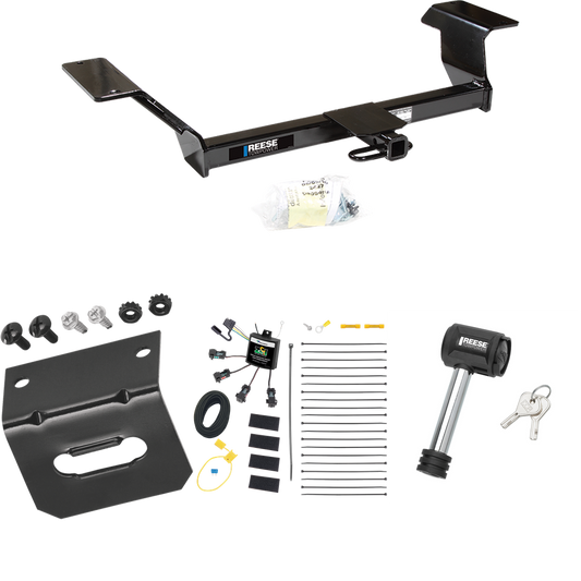 Fits 2000-2005 Buick LeSabre Trailer Hitch Tow PKG w/ 4-Flat Zero Contact "No Splice" Wiring Harness + Wiring Bracket + Hitch Lock By Reese Towpower