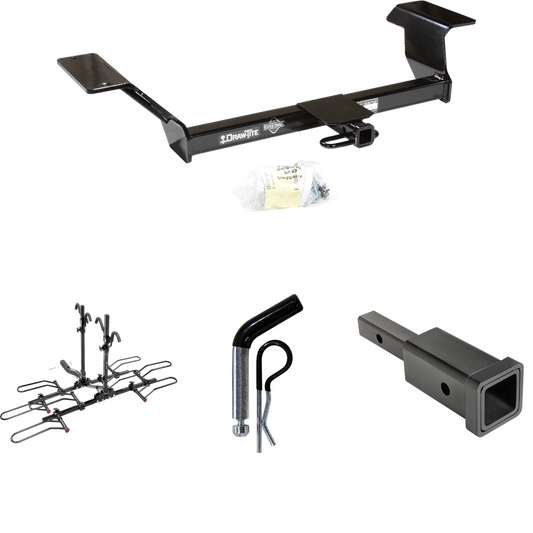 Se adapta al paquete de remolque con enganche para remolque Oldsmobile Aurora 2001-2003 con adaptador de enganche, receptor de 1-1/4" a 2" + pasador y clip de 1/2" + soporte de plataforma para 4 portabicicletas de Draw-Tite