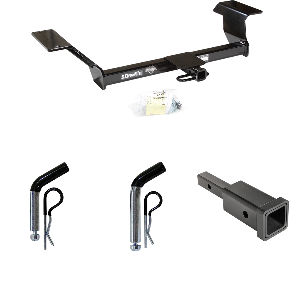 Fits 2000-2005 Buick LeSabre Trailer Hitch Tow PKG w/ Hitch Adapter 1-1/4" to 2" Receiver + 1/2" Pin & Clip + 5/8" Pin & Clip By Draw-Tite