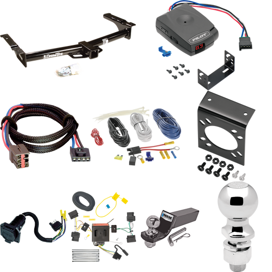 Fits 2008-2008 Ford E-350 Econoline Super Duty Trailer Hitch Tow PKG w/ Pro Series Pilot Brake Control + Plug & Play BC Adapter + 7-Way RV Wiring + 2" & 2-5/16" Ball & Drop Mount By Draw-Tite