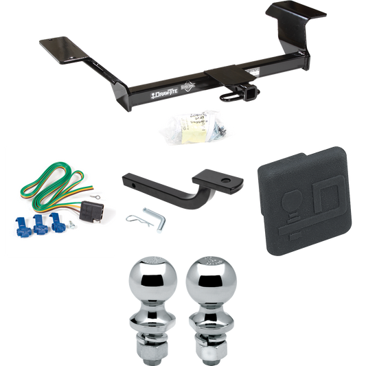 Fits 2006-2009 Buick Lucerne Trailer Hitch Tow PKG w/ 4-Flat Wiring Harness + Draw-Bar + 1-7/8" + 2" Ball + Hitch Cover (Excludes: Super & Special Edition Models) By Draw-Tite