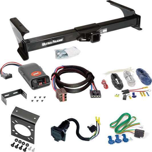 Fits 2003-2007 Ford E-250 Econoline Trailer Hitch Tow PKG w/ Pro Series POD Brake Control + Plug & Play BC Adapter + 7-Way RV Wiring By Draw-Tite