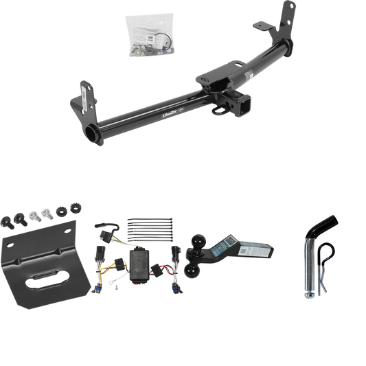 Fits 2002-2007 Saturn Vue Trailer Hitch Tow PKG w/ 4-Flat Wiring Harness + Dual Ball Ball Mount 2" & 2-5/16" Trailer Balls + Pin/Clip +  Wiring Bracket (Excludes: Redline Models) By Draw-Tite