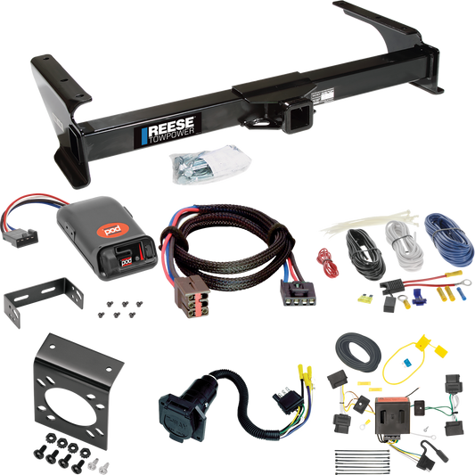 Fits 2008-2008 Ford E-250 Econoline Trailer Hitch Tow PKG w/ Pro Series POD Brake Control + Plug & Play BC Adapter + 7-Way RV Wiring By Reese Towpower