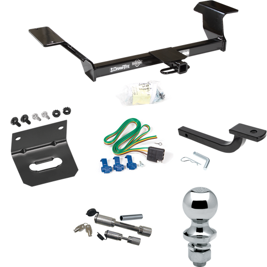 Fits 2006-2009 Buick Lucerne Trailer Hitch Tow PKG w/ 4-Flat Wiring Harness + Draw-Bar + 1-7/8" Ball + Wiring Bracket + Dual Hitch & Coupler Locks (Excludes: Super & Special Edition Models) By Draw-Tite