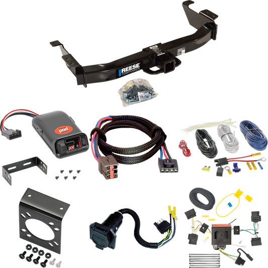 Se adapta al paquete de enganche de remolque Ford E-350 Econoline Super Duty 2008-2008 con control de freno POD Pro Series + adaptador BC Plug &amp; Play + cableado RV de 7 vías de Reese Towpower