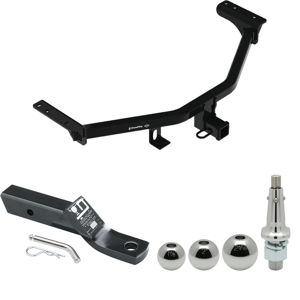 Fits 2022-2023 Nissan Pathfinder Trailer Hitch Tow PKG w/ Ball Mount w/ 2" Drop + Interchangeable Ball 1-7/8" & 2" & 2-5/16" By Draw-Tite