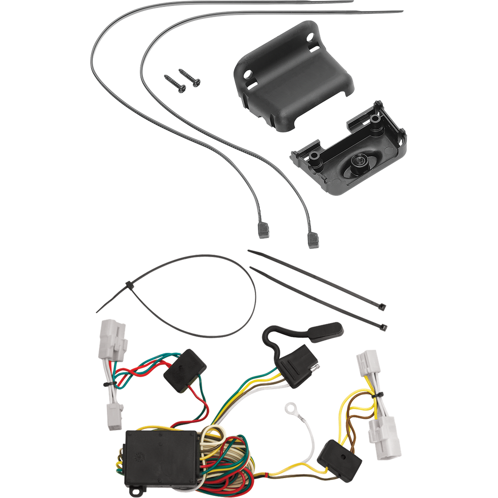 Fits 2001-2003 Toyota Highlander 4-Flat Vehicle End Trailer Wiring Harness + Wiring Bracket By Tekonsha