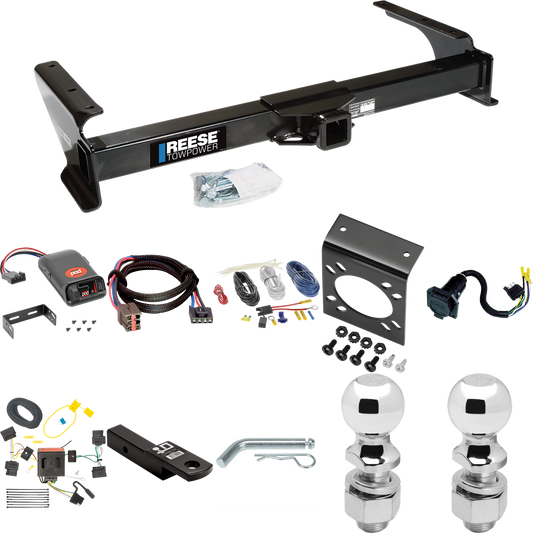 Fits 2008-2008 Ford E-250 Econoline Trailer Hitch Tow PKG w/ Pro Series POD Brake Control + Plug & Play BC Adapter + 7-Way RV Wiring + 2" & 2-5/16" Ball & Drop Mount By Reese Towpower