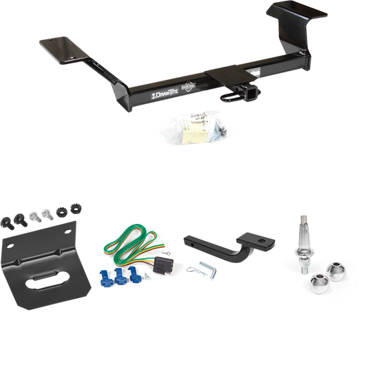 Fits 2006-2009 Buick Lucerne Trailer Hitch Tow PKG w/ 4-Flat Wiring Harness + Draw-Bar + Interchangeable 1-7/8" & 2" Balls + Wiring Bracket (Excludes: Super & Special Edition Models) By Draw-Tite