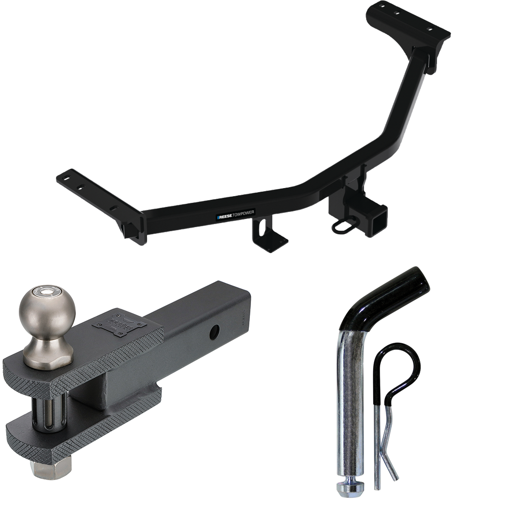 Fits 2022-2022 Infiniti QX60 Trailer Hitch Tow PKG w/ Clevis Hitch Ball Mount w/ 2" Ball + Pin/Clip (For w/Factory Tow Package Models) By Reese Towpower