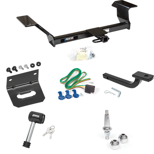 Fits 2006-2009 Buick Lucerne Trailer Hitch Tow PKG w/ 4-Flat Wiring Harness + Draw-Bar + Interchangeable 1-7/8" & 2" Balls + Wiring Bracket + Hitch Lock (Excludes: Super & Special Edition Models) By Reese Towpower