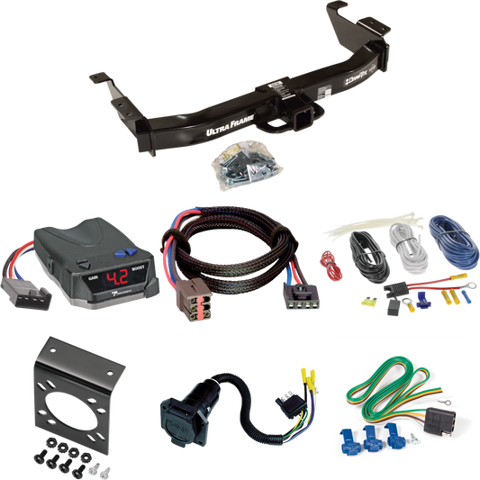 Fits 2003-2007 Ford E-250 Econoline Trailer Hitch Tow PKG w/ Tekonsha BRAKE-EVN Brake Control + Plug & Play BC Adapter + 7-Way RV Wiring By Draw-Tite