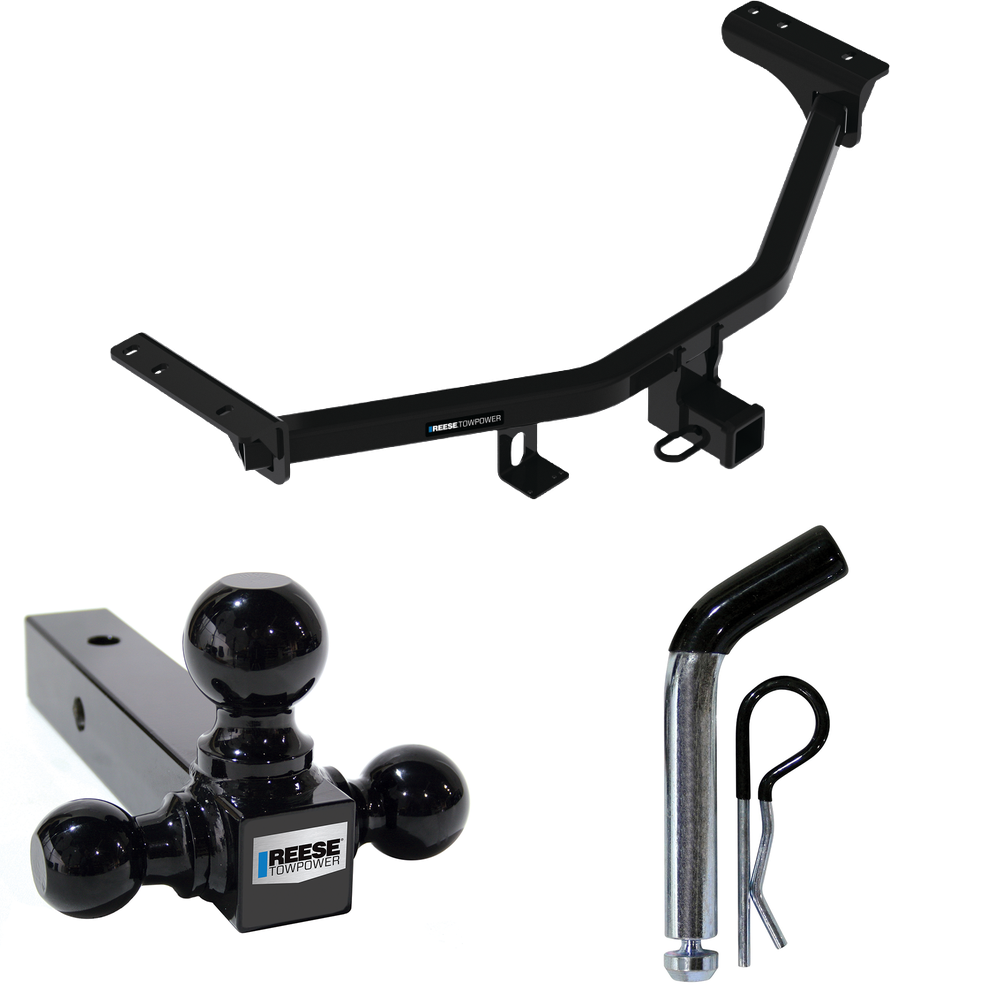 Fits 2022-2022 Infiniti QX60 Trailer Hitch Tow PKG w/ Triple Ball Ball Mount 1-7/8" & 2" & 2-5/16" Trailer Balls + Pin/Clip By Reese Towpower