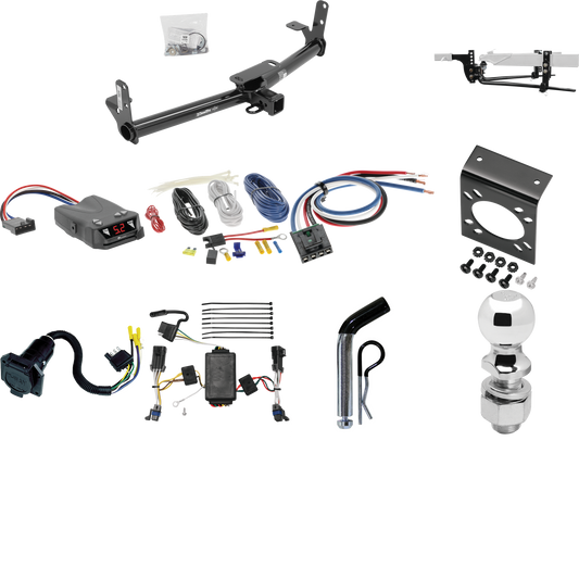 Fits 2002-2007 Saturn Vue Trailer Hitch Tow PKG w/ 8K Round Bar Weight Distribution Hitch w/ 2-5/16" Ball + 2" Ball + Pin/Clip + Tekonsha Brakeman IV Brake Control + Generic BC Wiring Adapter + 7-Way RV Wiring (Excludes: Redline Models) By Draw-Tite