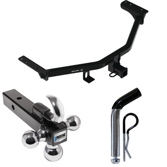 Fits 2022-2022 Infiniti QX60 Trailer Hitch Tow PKG w/ Triple Ball Ball Mount 1-7/8" & 2" & 2-5/16" Trailer Balls w/ Tow Hook + Pin/Clip By Draw-Tite