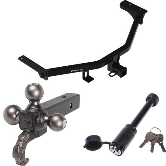 Fits 2022-2022 Infiniti QX60 Trailer Hitch Tow PKG + Tactical Triple Ball Ball Mount 1-7/8" & 2" & 2-5/16" Balls & Tow Hook + Tactical Dogbone Lock (For w/Factory Tow Package Models) By Draw-Tite