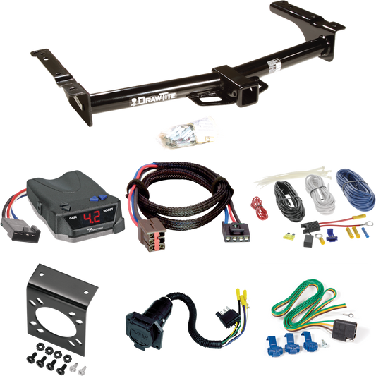 Fits 2003-2007 Ford E-350 Econoline Super Duty Trailer Hitch Tow PKG w/ Tekonsha BRAKE-EVN Brake Control + Plug & Play BC Adapter + 7-Way RV Wiring By Draw-Tite