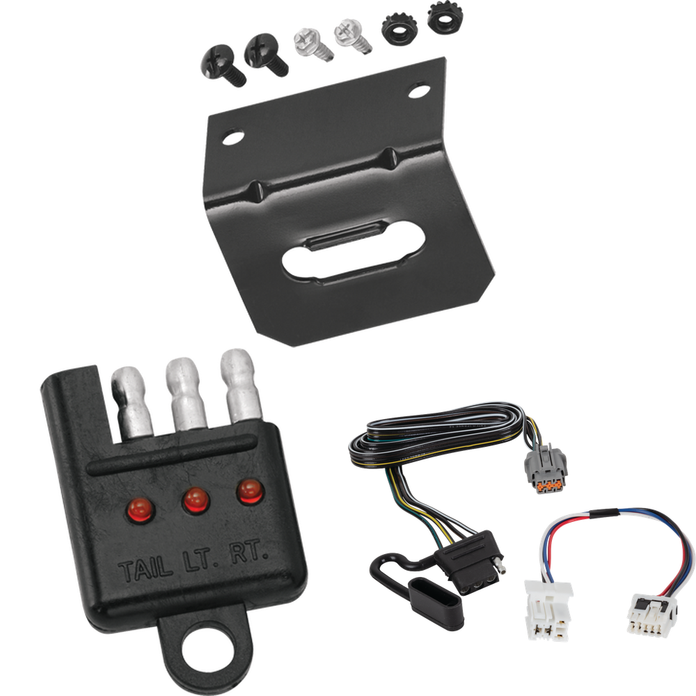 Tekonsha se adapta al arnés de cableado del remolque del extremo del vehículo de 4 planos Infiniti QX60 2022-2022 + soporte de cableado + probador de cableado