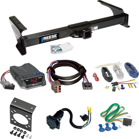 Fits 2003-2007 Ford E-250 Econoline Trailer Hitch Tow PKG w/ Tekonsha BRAKE-EVN Brake Control + Plug & Play BC Adapter + 7-Way RV Wiring By Reese Towpower