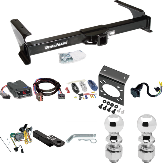 Fits 1992-1994 Ford E-350 Econoline Trailer Hitch Tow PKG w/ Tekonsha BRAKE-EVN Brake Control + Plug & Play BC Adapter + 7-Way RV Wiring + 2" & 2-5/16" Ball & Drop Mount By Draw-Tite